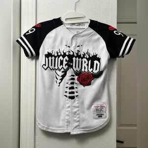 Youth Headgear Classics Juice WRLD Baseball Jersey Skeleton Rose Black‎ White S
